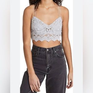 Free People Ilektra Bralette in Silver, Size Small, NWT Never Worn